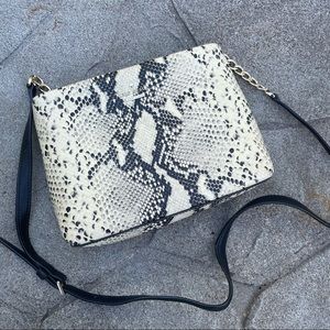 Emerson Caterina Snake Print Leather Shoulder Bag